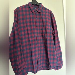 J. Crew Burgundy and Navy Plaid Shirt